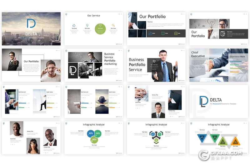32页商务风格企业项目洽谈合作ppt模板 5种主题配色 - 顶尖PPT