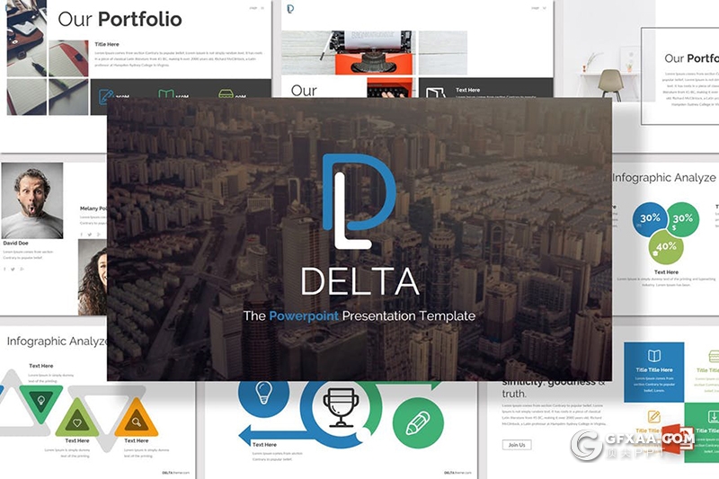 32页商务风格企业项目洽谈合作ppt模板 5种主题配色 - 顶尖PPT