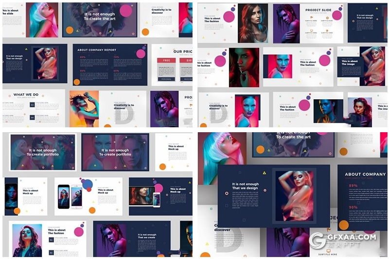 50页摄影模特写真展示简约时尚杂志keynote模板 - 顶尖PPT