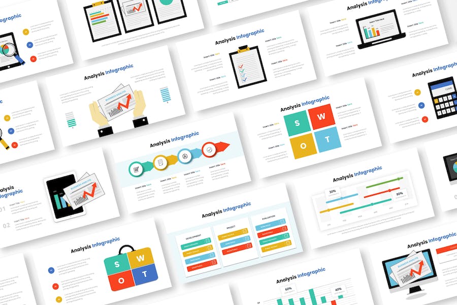 swot数据分析信息图PPT模板 - 顶尖PPT