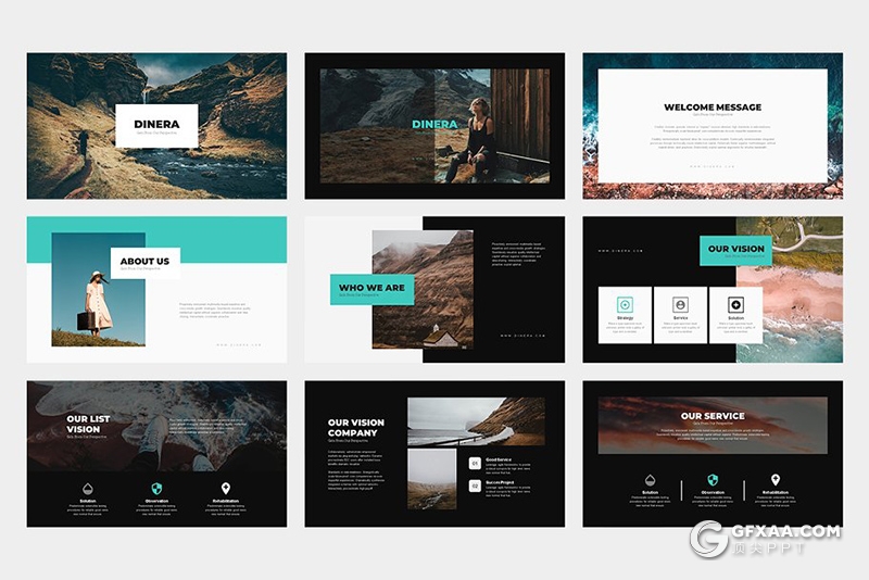 50页简约风格摄影美图展示keynote模板 - 顶尖PPT