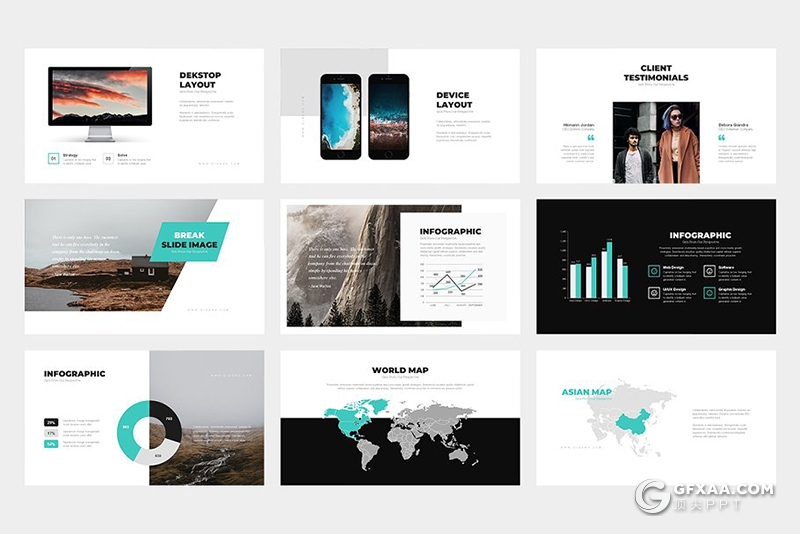 50页简约风格摄影美图展示keynote模板 - 顶尖PPT