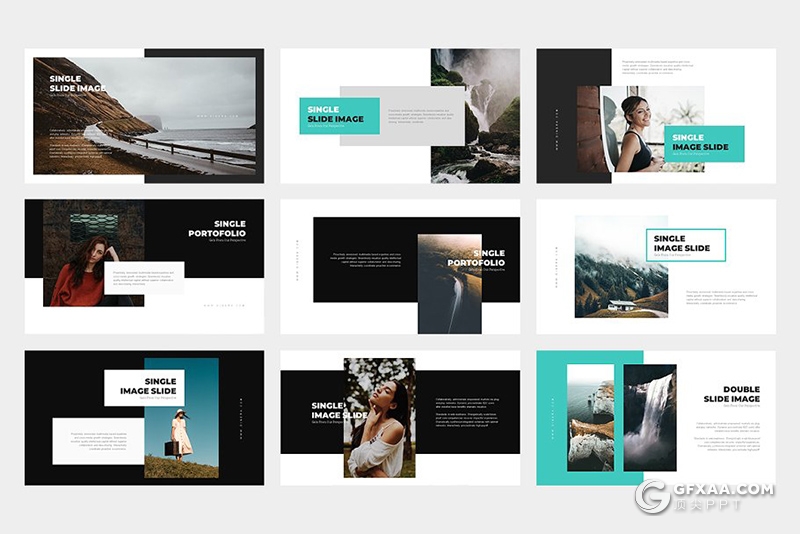 50页简约风格摄影美图展示keynote模板 - 顶尖PPT