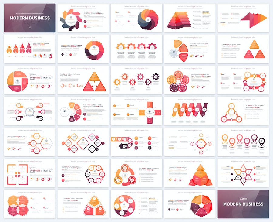 现代商务信息图形图表keynote模板 - 顶尖PPT