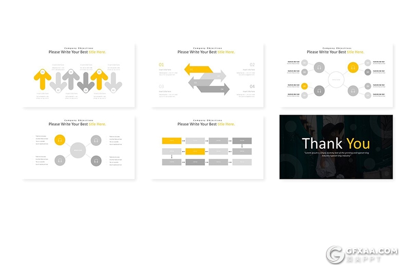 30页国外商务风格年终工作汇报Google slides模板 5种配色方案 - 顶尖PPT