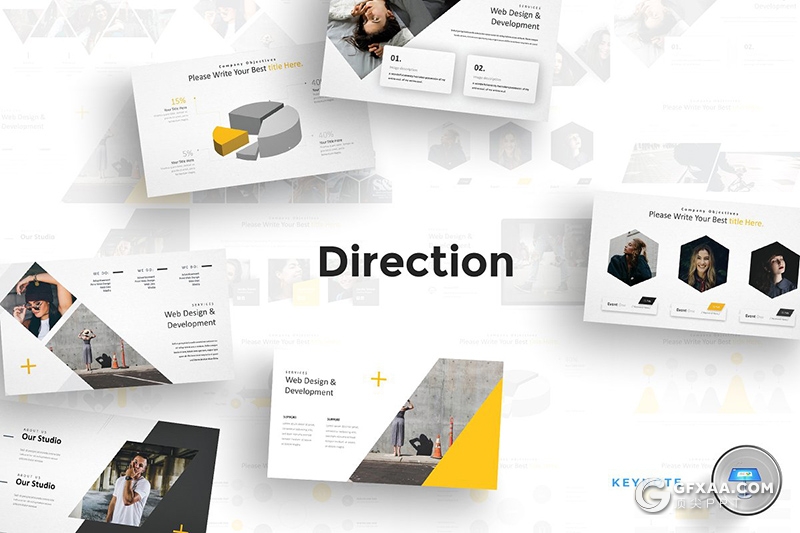 30页国外商务风格年终工作汇报keynote模板 5种配色方案 - 顶尖PPT