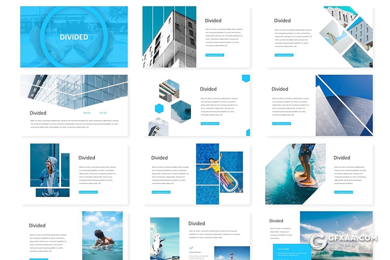 30页扁平化商务工作汇报计划Google slides模板 5种配色方案 - 顶尖PPT