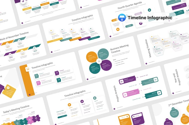 时间轴信息图形keynote模板 - 顶尖PPT