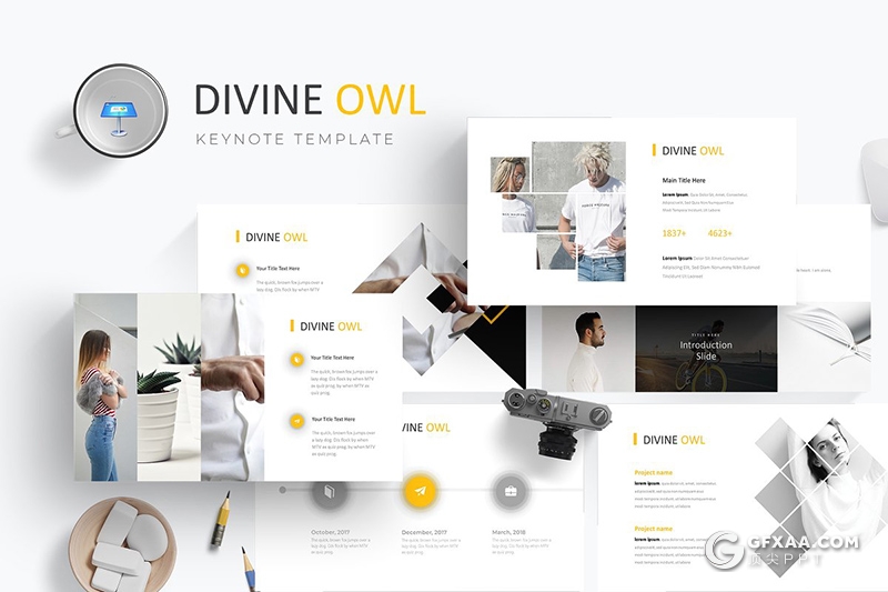 30页5种配色欧美商务图形设计工作汇报keynote模板 - 顶尖PPT