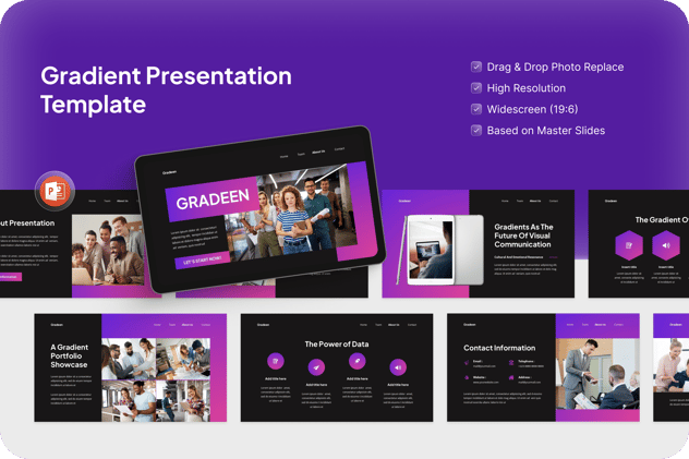 渐变配色项目合作PPT模板 - 顶尖PPT