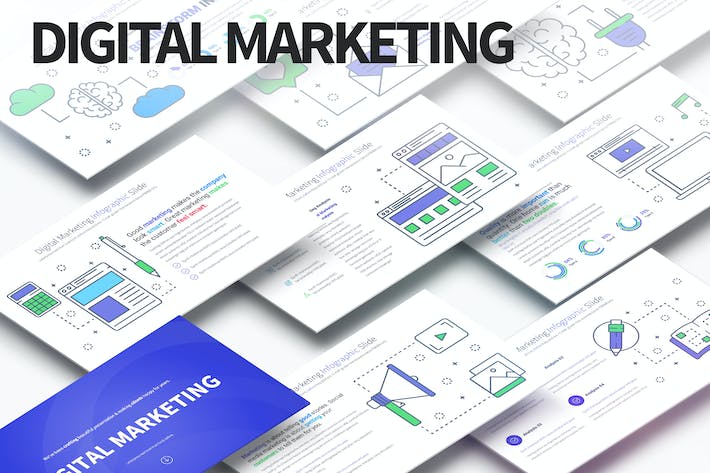 数字营销概念图形PPT模板 - 顶尖PPT