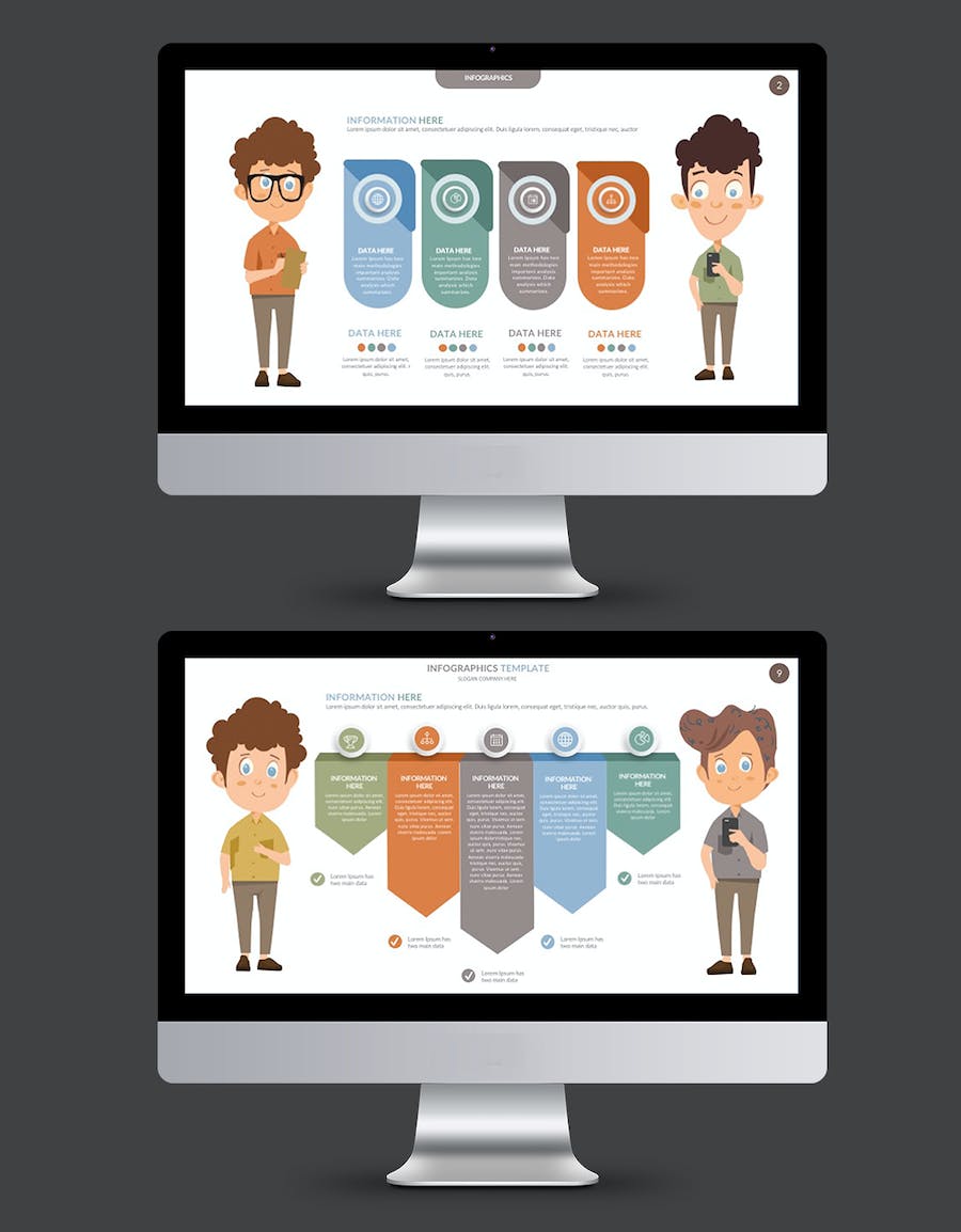 信息图表展示数据可视化方案Keynote模板 - 顶尖PPT