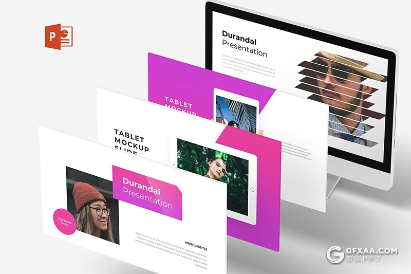 30页扁平化商务图形工作汇报ppt模板 5种主题配色 - 顶尖PPT