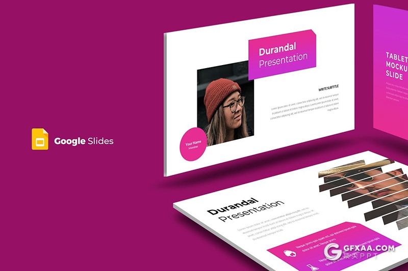 30页扁平化商务图形工作汇报Google slides模板 5种主题配色 - 顶尖PPT