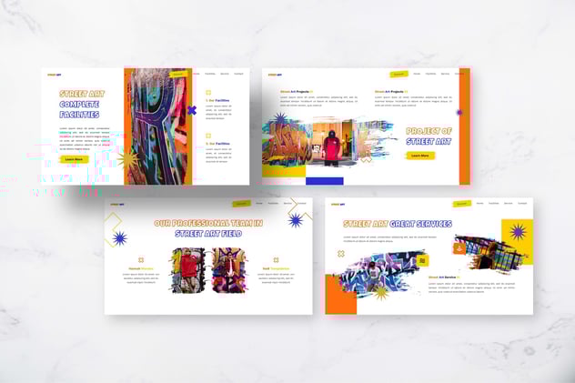 街头艺术涂鸦风格PPT模板 - 顶尖PPT