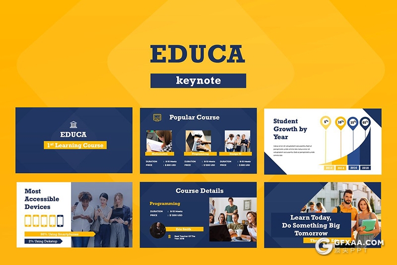 50页大学介绍展示keynote大学生活展示key模板 - 顶尖PPT