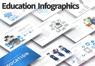35页卡通教育培训图形大学论文答辩图形PPT模板 11种主题配色 - 顶尖PPT