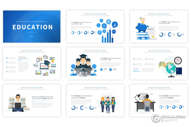 35页卡通教育培训图形大学论文答辩图形PPT模板 11种主题配色 - 顶尖PPT