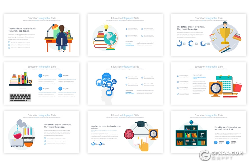 35页卡通教育培训图形大学论文答辩图形PPT模板 11种主题配色 - 顶尖PPT