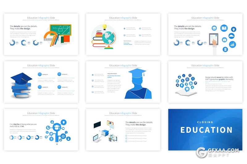 35页卡通教育培训图形大学论文答辩图形PPT模板 11种主题配色 - 顶尖PPT