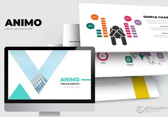 62页彩色扁平化商务汇报PPT模板 黑白两种底色 - 顶尖PPT