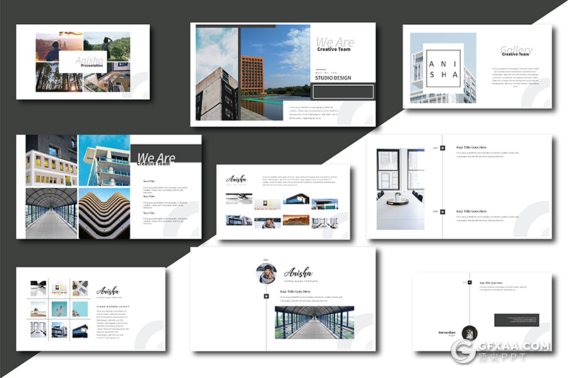 6多页极简文艺风格摄影图片展示keynote模板 - 顶尖PPT