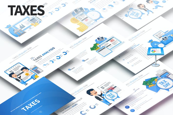 税收插画图形keynote模板 - 顶尖PPT