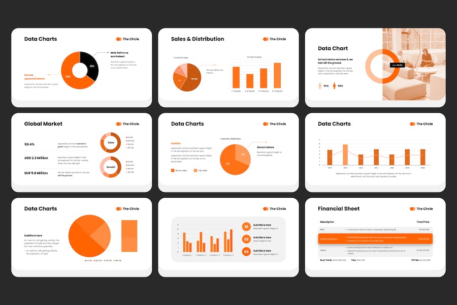 圆形创意商业投资PPT模板 - 顶尖PPT