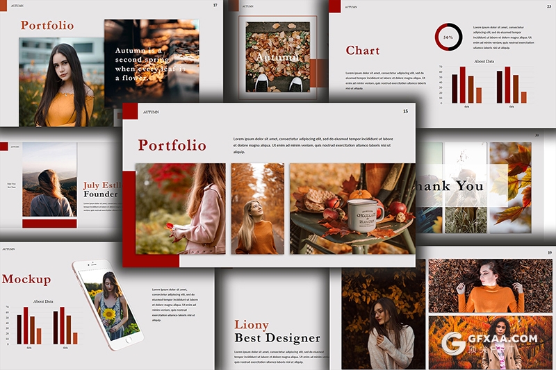 35页简约文艺范摄影美图展示PPT模板 - 顶尖PPT