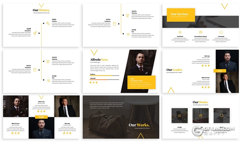 30页欧美商务工作总结计划PPT模板 3种主题配色 - 顶尖PPT