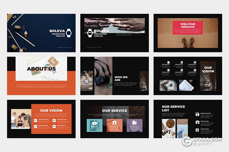 62页国外多色搭配商务多用途Google slides模板 - 顶尖PPT