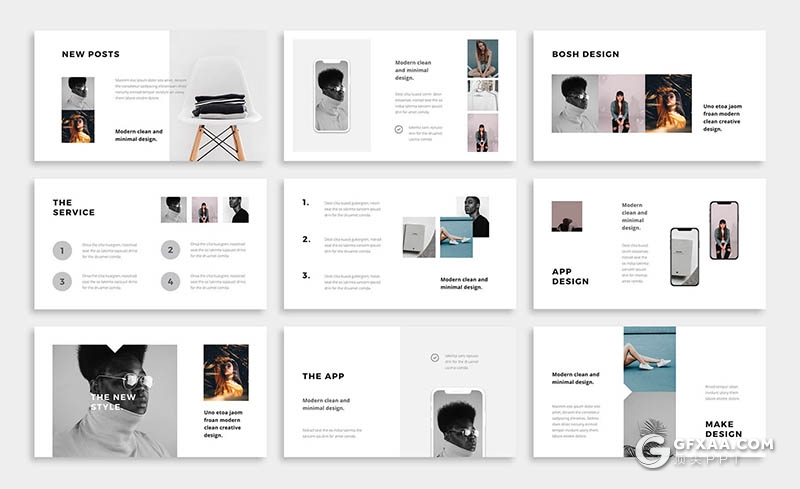 73页简约文艺摄影人物写真展示PPT模板 - 顶尖PPT