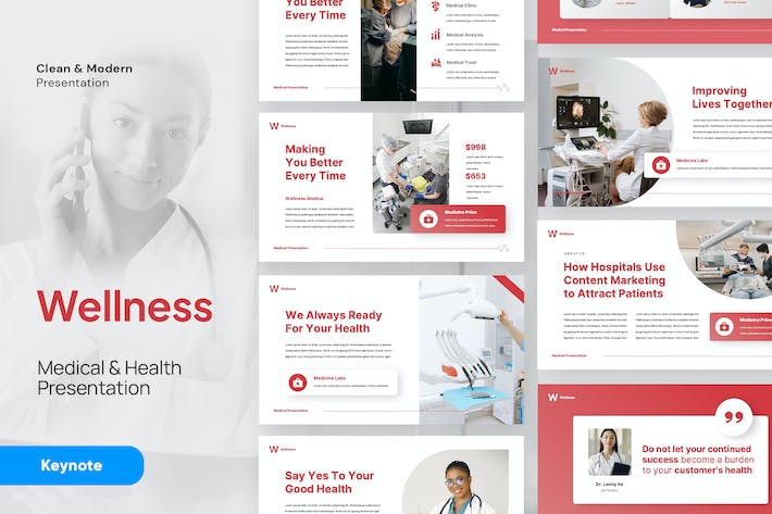 健康医疗保健养生服务介绍Keynote模板 - 顶尖PPT