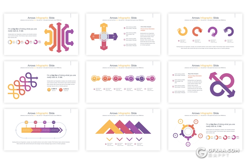 35页keynote箭头指向创意图形模板 12种主题配色 - 顶尖PPT