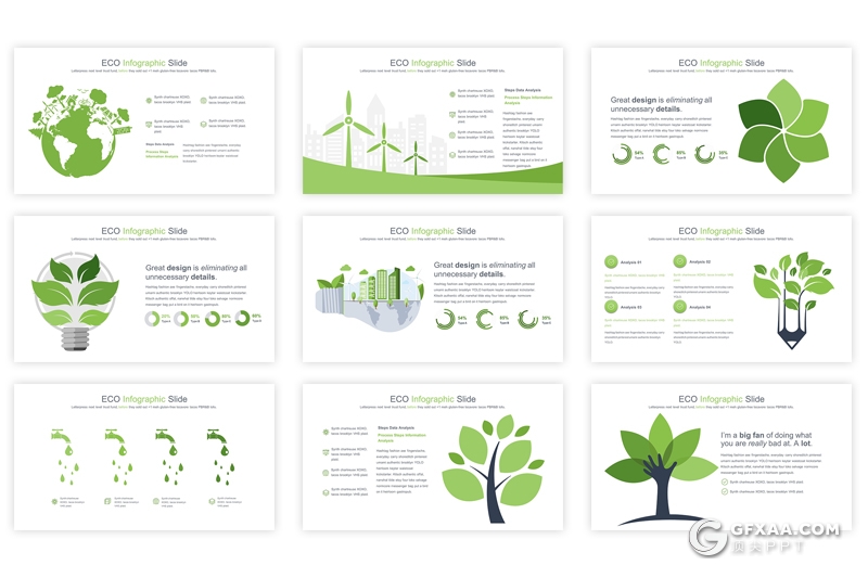 35页ECO节能环保生态绿化keynote图形模板 12种主题配色 - 顶尖PPT