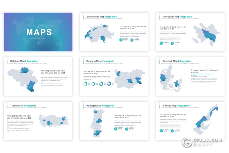 35页keynote世界地图国家地图图形模板 - 顶尖PPT