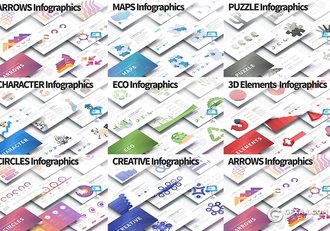 280页创意商务逻辑图形PPT图形模板 8套高端国外ppt图形模板合集 - 顶尖PPT