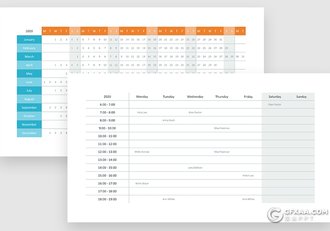 2020年与2021年日历keynote工作16:9/4:3尺寸日程规划key模板 - 顶尖PPT