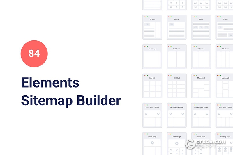 9页84个站点流程图PPT模板 - 顶尖PPT