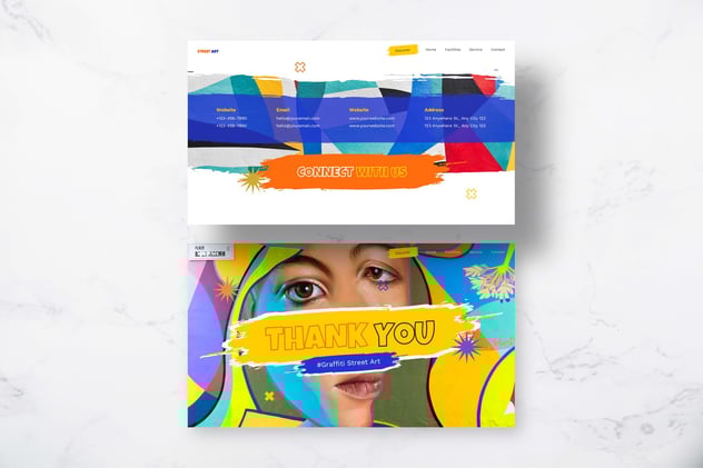 街头艺术涂鸦风格PPT模板 - 顶尖PPT