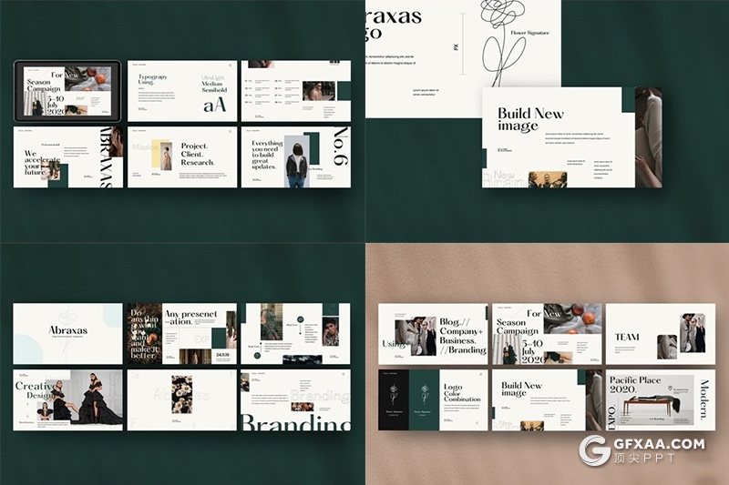 30页简约文艺范时尚服装展keynote模板 - 顶尖PPT