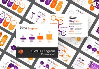 彩色SWOT分析图形PPT模板 - 顶尖PPT