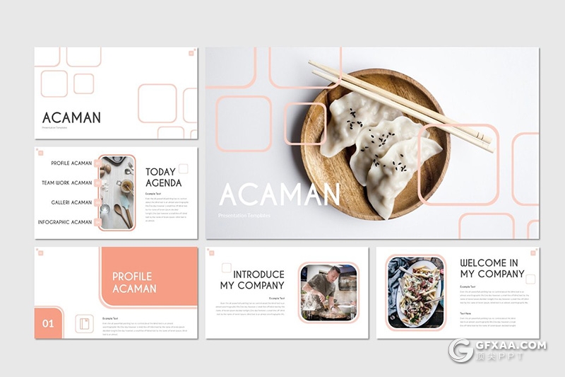 30页欧美风格西式餐饮介绍展示ppt模板 5种主题配色 - 顶尖PPT