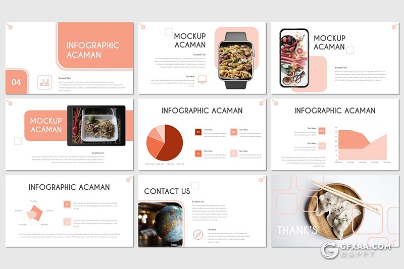 30页欧美风格西式餐饮介绍展示ppt模板 5种主题配色 - 顶尖PPT