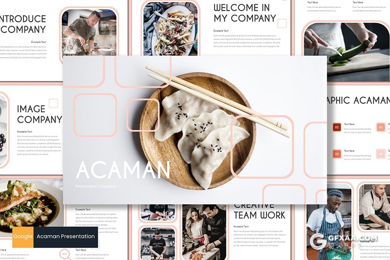 30页欧美风格西式餐饮介绍展示Google slides模板 5种主题配色 - 顶尖PPT