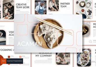 30页欧美风格西式餐饮介绍展示ppt模板 5种主题配色 - 顶尖PPT