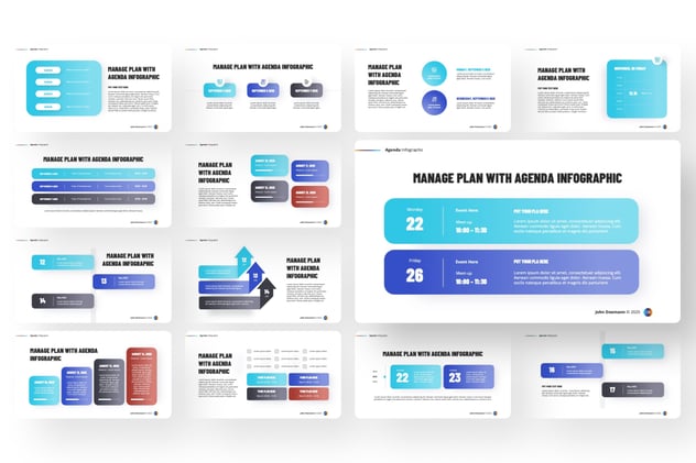 可视化议程信息图形PPT模板 - 顶尖PPT