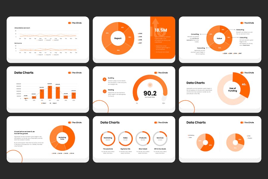 圆形创意商业投资PPT模板 - 顶尖PPT