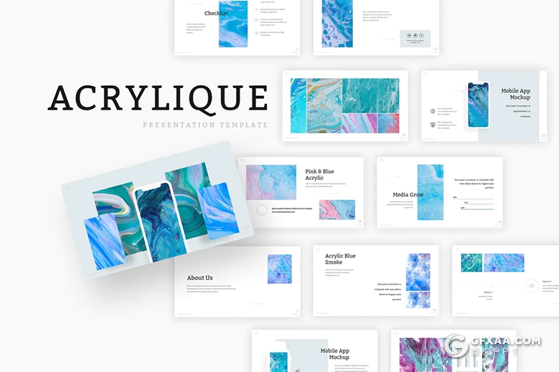 32页简约风格图片信息展示ppt模板 5种配色方案 - 顶尖PPT