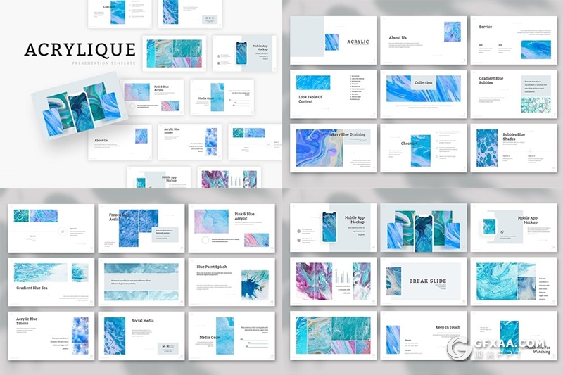 32页简约风格图片信息展示ppt模板 5种配色方案 - 顶尖PPT